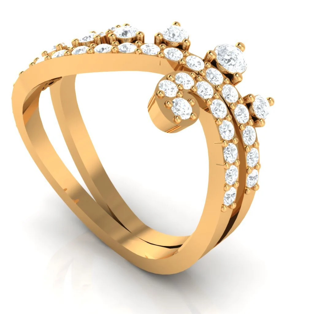The Nyra 14K White Yellow Rose Gold Natural Diamond Anniversary Ring