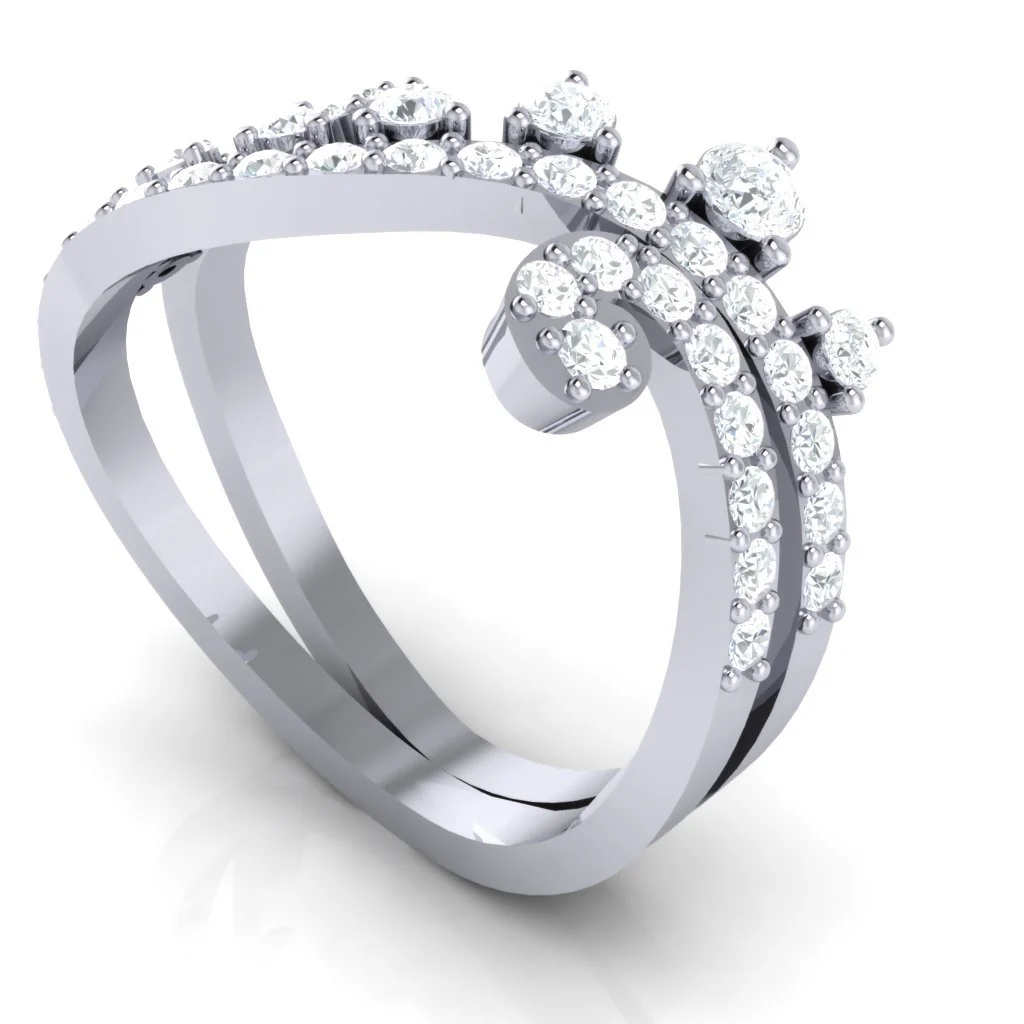 The Nyra 14K White Yellow Rose Gold Natural Diamond Anniversary Ring - Image 2