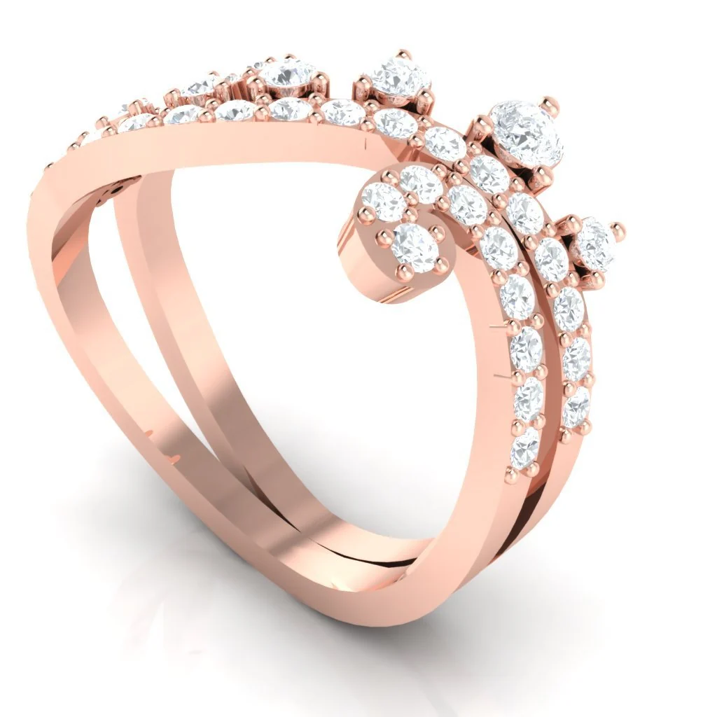 The Nyra 14K White Yellow Rose Gold Natural Diamond Anniversary Ring - Image 3