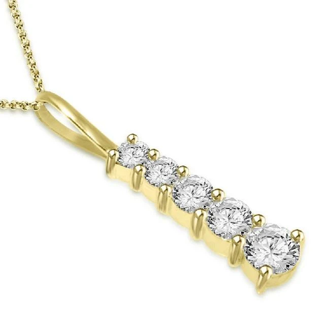 The Oakley Natural Diamond 14k Solid Gold Journey Pendant For Women 0.98 inch - Image 6