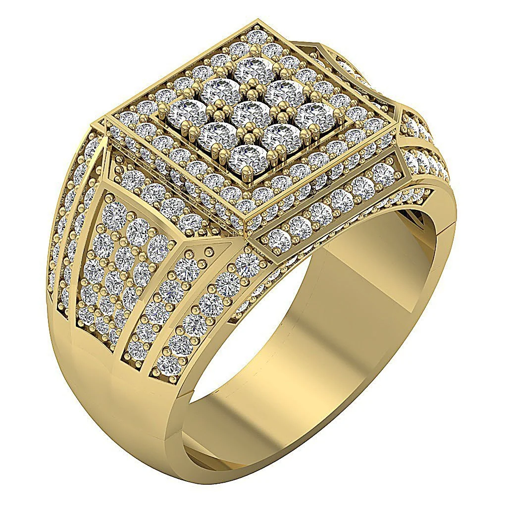 The Oakley Elegant Mens Engagement Ring Band Round Diamond 14K White Gold Prong Set - Image 3