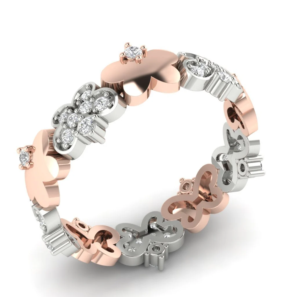 The Odin Enthralling Full Eternity Wedding Ring Round Diamond 14K Solid Gold 6.40 mm