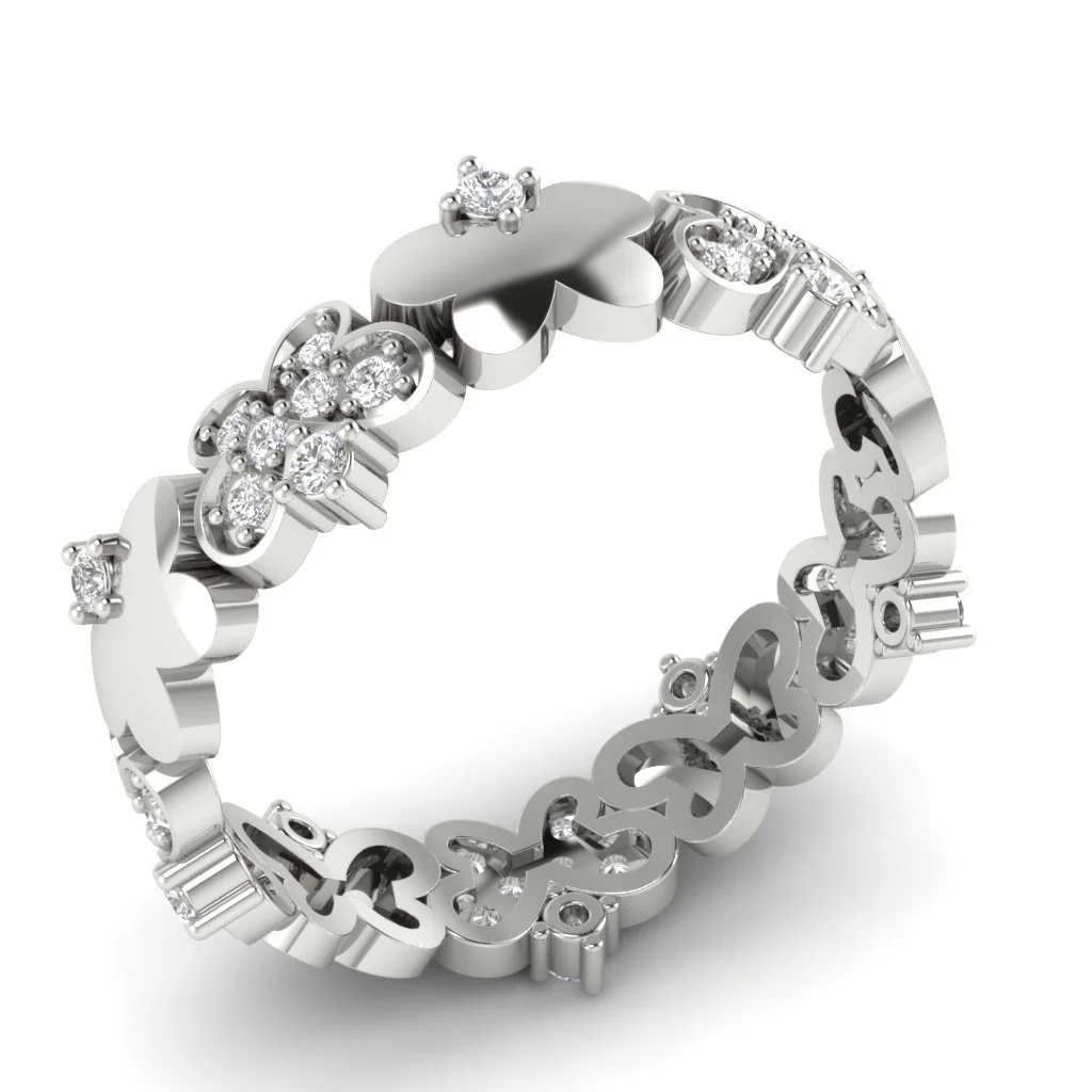 The Odin Enthralling Full Eternity Wedding Ring Round Diamond 14K Solid Gold 6.40 mm - Image 2