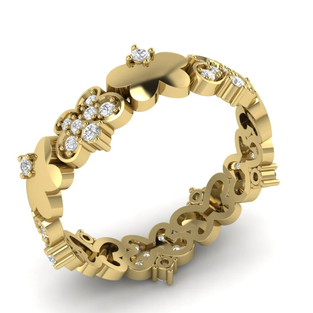 The Odin Enthralling Full Eternity Wedding Ring Round Diamond 14K Solid Gold 6.40 mm - Image 3