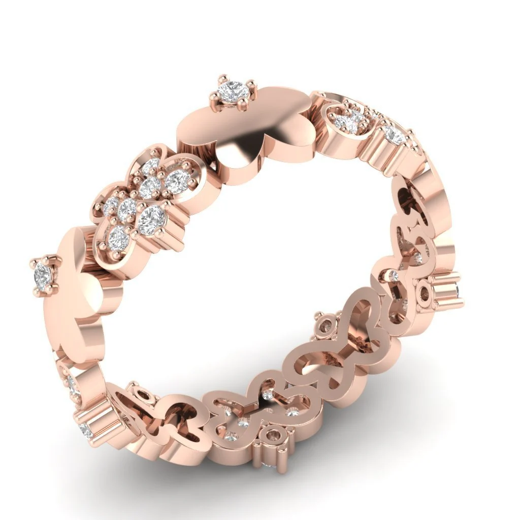 The Odin Enthralling Full Eternity Wedding Ring Round Diamond 14K Solid Gold 6.40 mm - Image 4