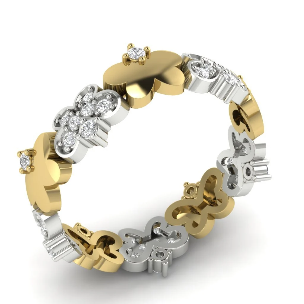 The Odin Enthralling Full Eternity Wedding Ring Round Diamond 14K Solid Gold 6.40 mm - Image 5