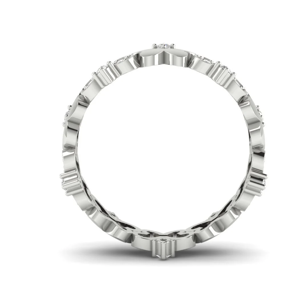 The Odin Enthralling Full Eternity Wedding Ring Round Diamond 14K Solid Gold 6.40 mm - Image 7