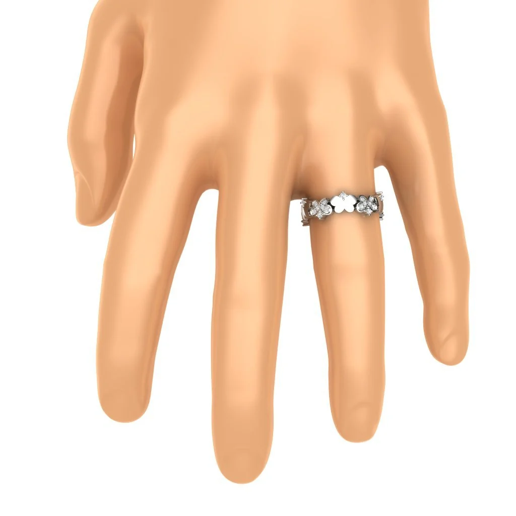 The Odin Enthralling Full Eternity Wedding Ring Round Diamond 14K Solid Gold 6.40 mm - Image 9