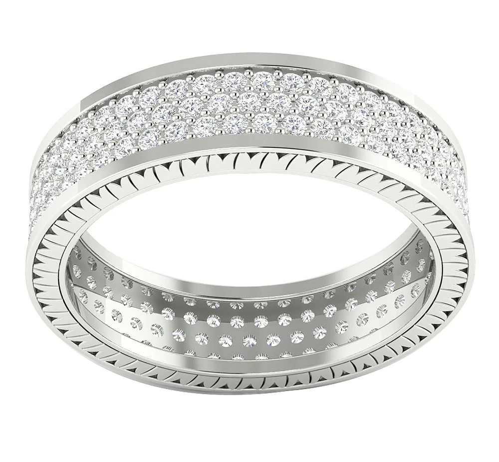 The Olivia Eternity Anniversary Ring Round Diamond 1.50 Carat 14k White Gold Prong Set 5.70 MM