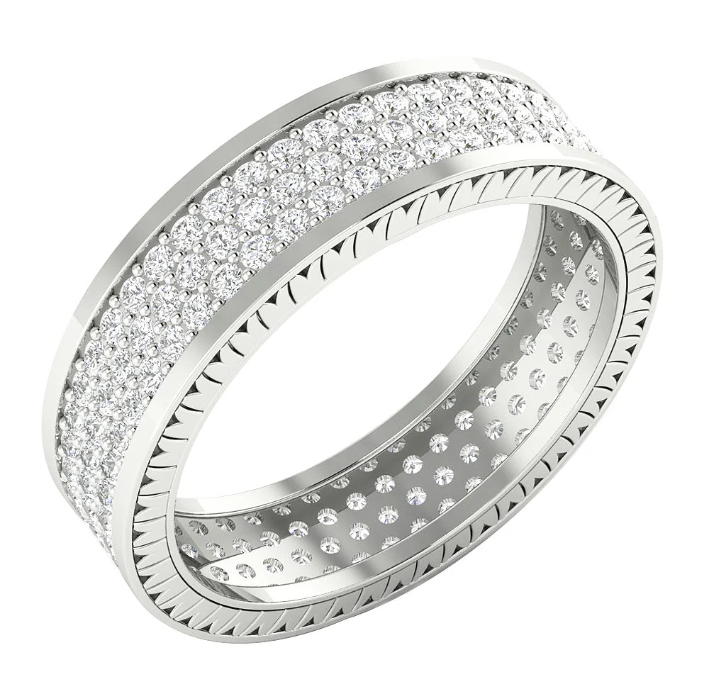 The Olivia Eternity Anniversary Ring Round Diamond 1.50 Carat 14k White Gold Prong Set 5.70 MM - Image 2