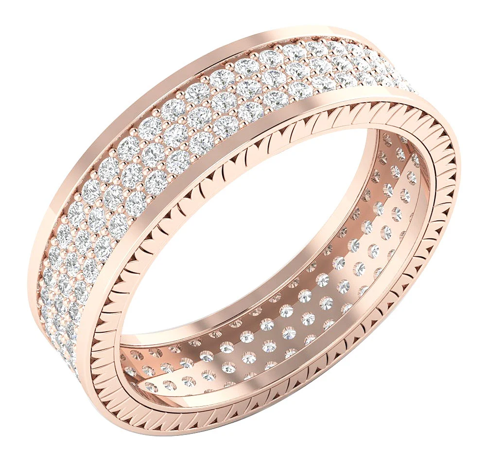 The Olivia Eternity Anniversary Ring Round Diamond 1.50 Carat 14k White Gold Prong Set 5.70 MM - Image 4