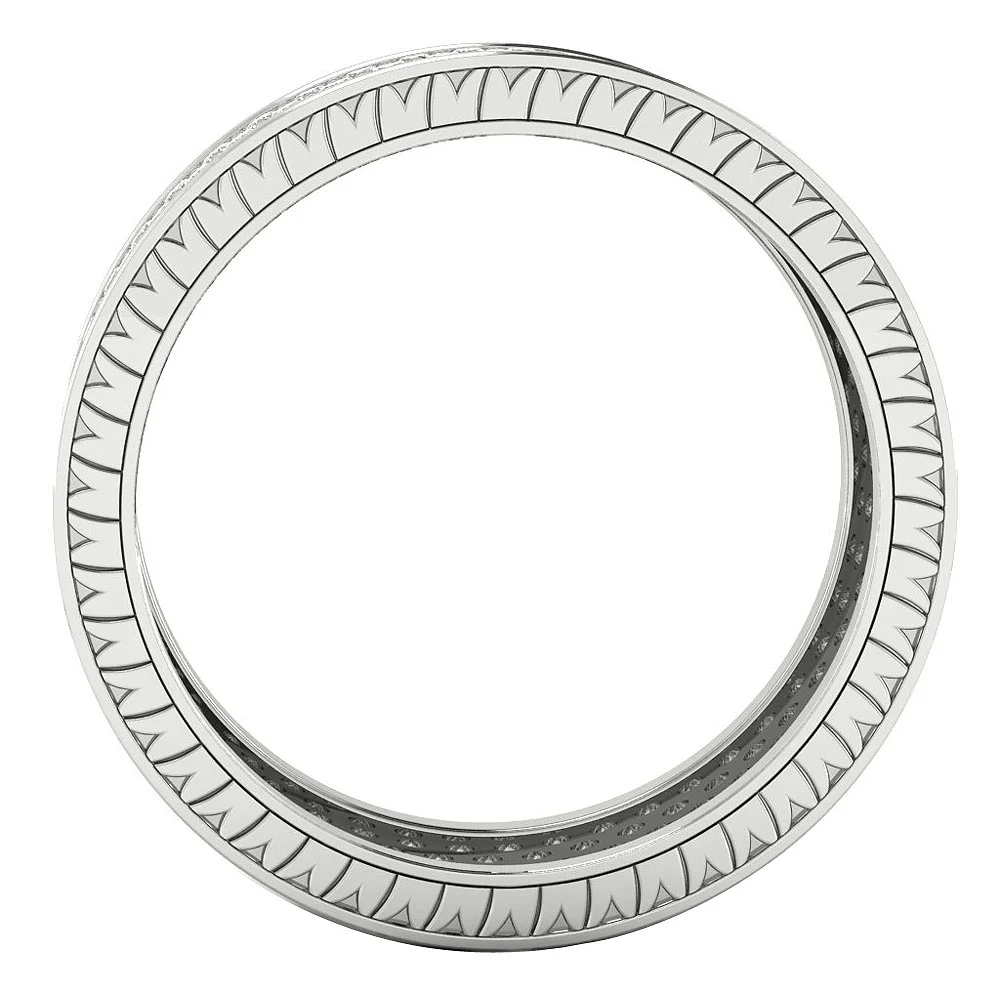The Olivia Eternity Anniversary Ring Round Diamond 1.50 Carat 14k White Gold Prong Set 5.70 MM - Image 5