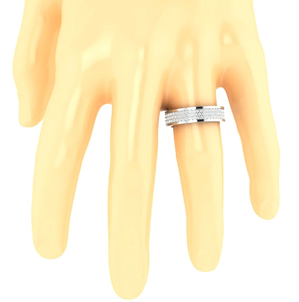The Olivia Eternity Anniversary Ring Round Diamond 1.50 Carat 14k White Gold Prong Set 5.70 MM - Image 7