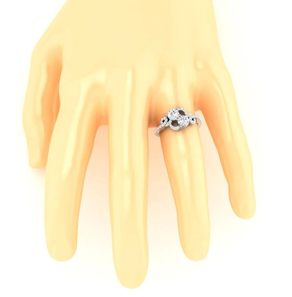 The Olivia Natural Diamond 14k Rose Gold Forever 2 Stone Solitaire Engagement Ring For Her - Image 7