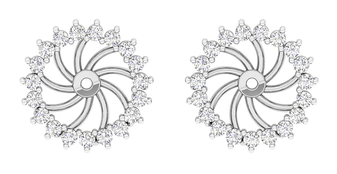 The Brooklynn Beautiful Removable Jacket Earring Round Diamond 14K Rose Gold - Image 4