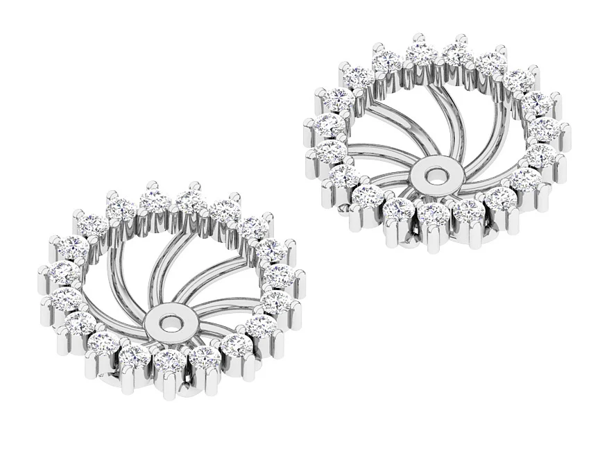 The Brooklynn Beautiful Removable Jacket Earring Round Diamond 14K Rose Gold - Image 6