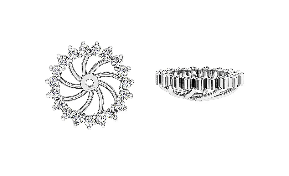 The Brooklynn Beautiful Removable Jacket Earring Round Diamond 14K Rose Gold - Image 8