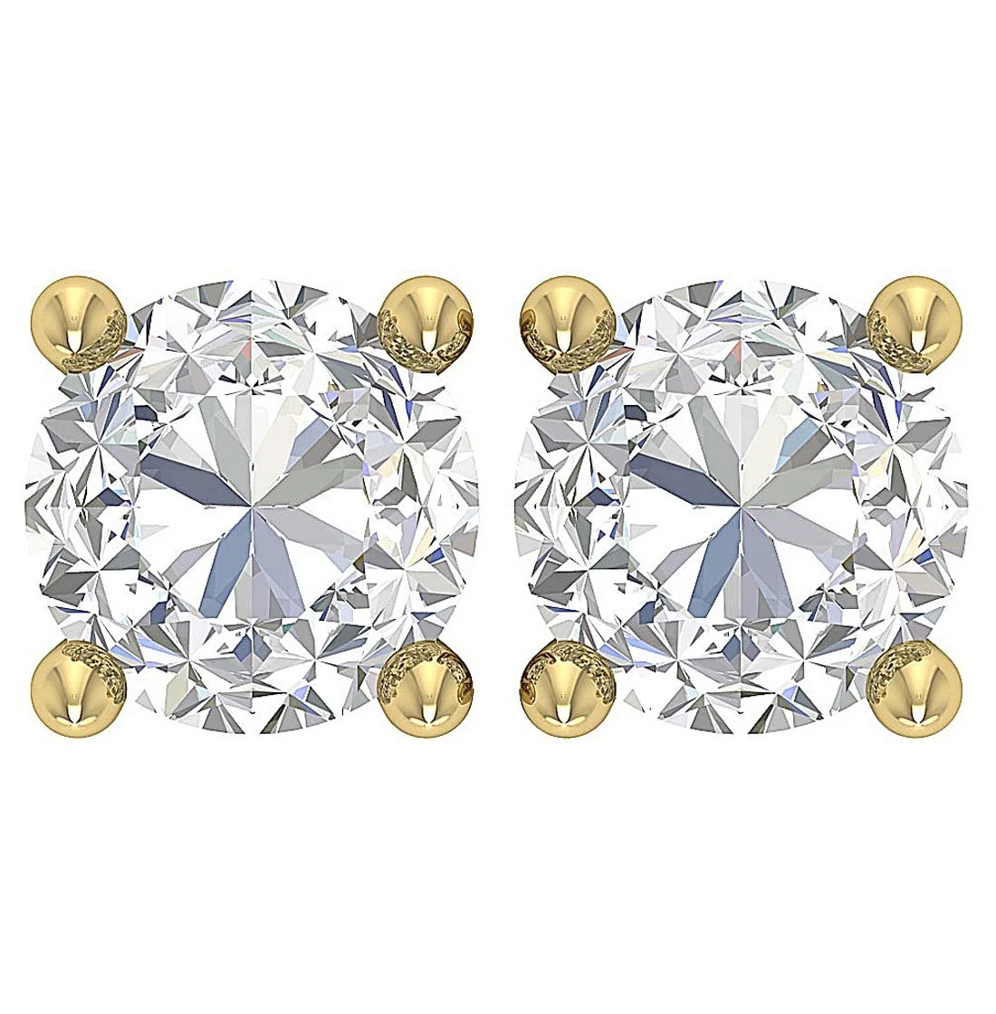 I1 G 1.50Ct Solitaire Stud Earring For Her Natural Diamond 14K Solid Gold - Image 3