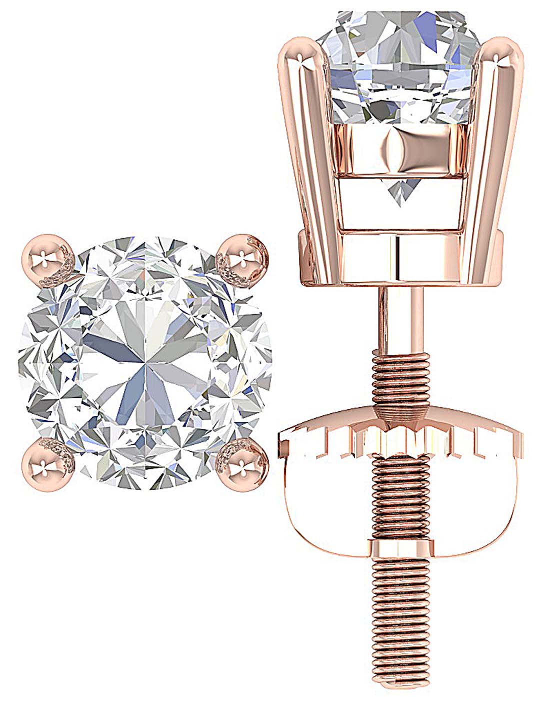 I1 G 1.50Ct Solitaire Stud Earring For Her Natural Diamond 14K Solid Gold - Image 5
