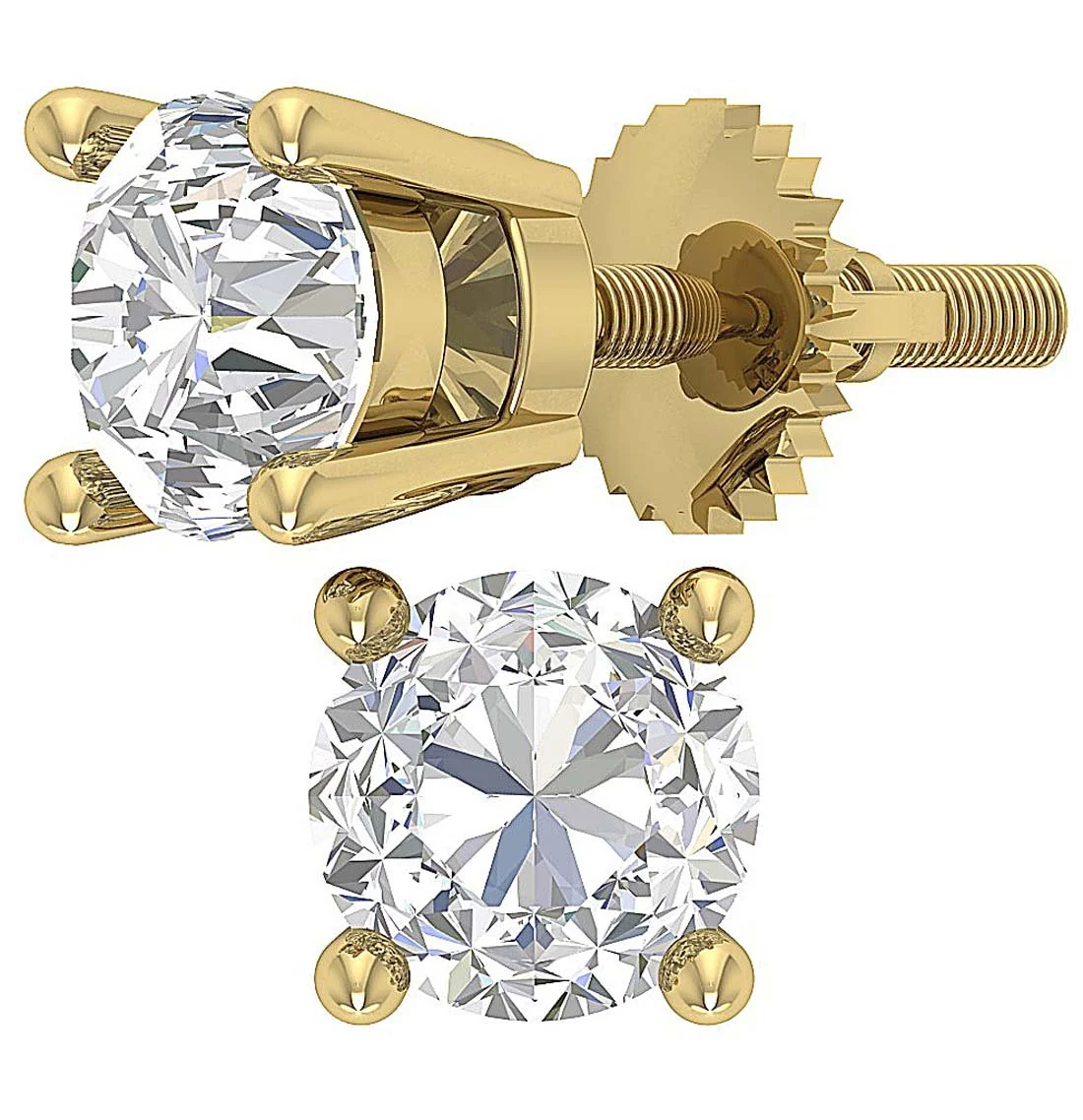 I1 G 1.50Ct Solitaire Stud Earring For Her Natural Diamond 14K Solid Gold - Image 7