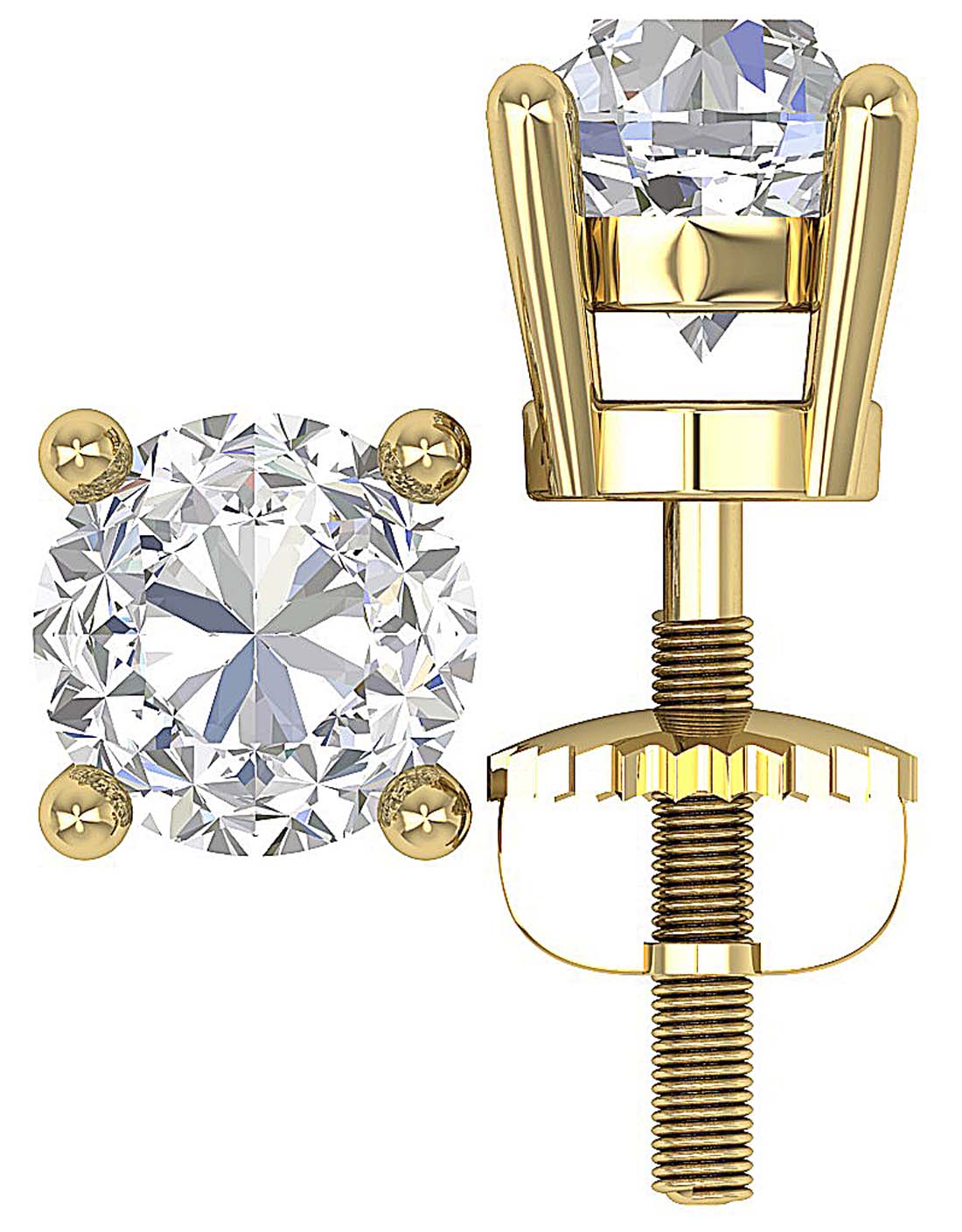 I1 G 1.50Ct Solitaire Stud Earring For Her Natural Diamond 14K Solid Gold - Image 9
