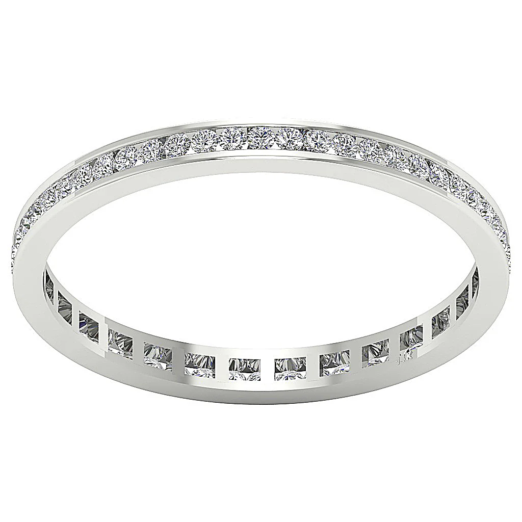 The Orlando 14K Solid Gold Genuine Diamond Eternity Anniversary Ring 2.30 mm