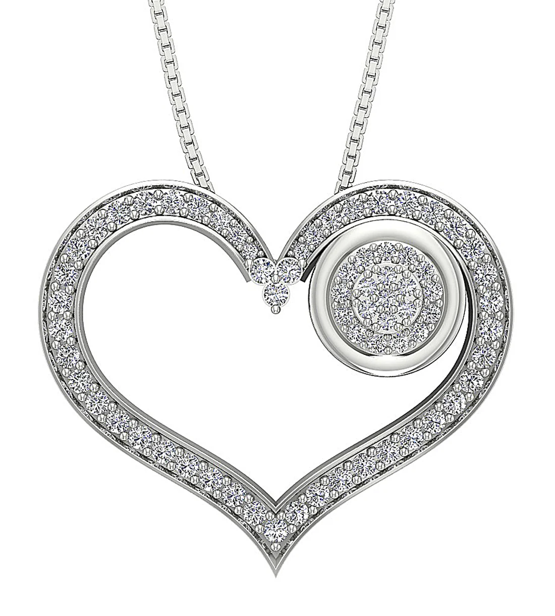 The Paige Beautiful Natural Round Diamond 14K Yellow Gold Heart Pendant For Her - Image 2