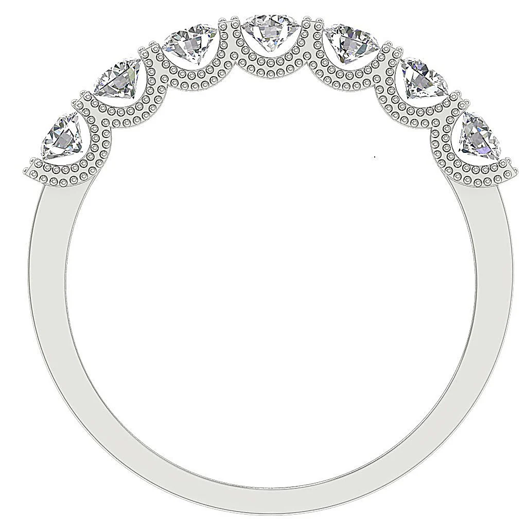 The Paola 14K Yellow Gold 7 Stone Engagement Ring Genuine Diamond 3.35 mm - Image 4