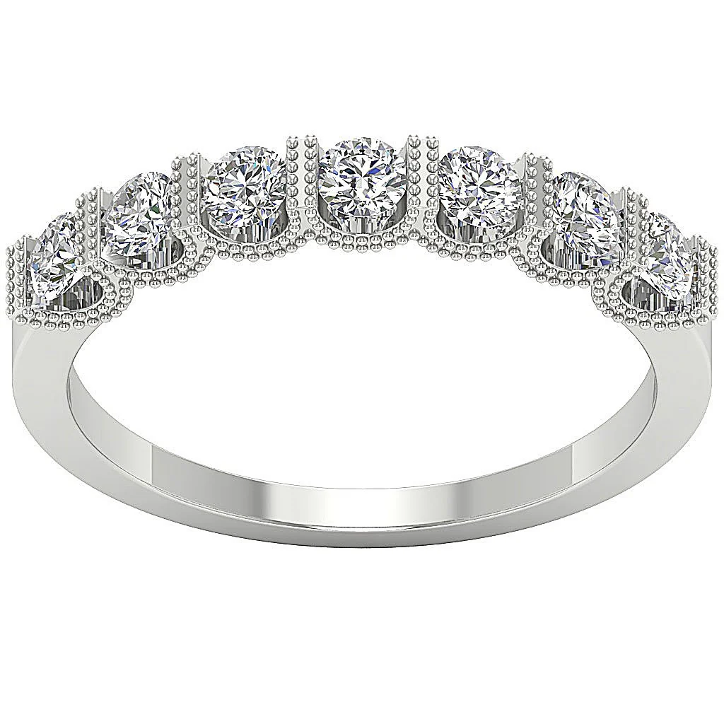 The Paola 14K Yellow Gold 7 Stone Engagement Ring Genuine Diamond 3.35 mm - Image 5