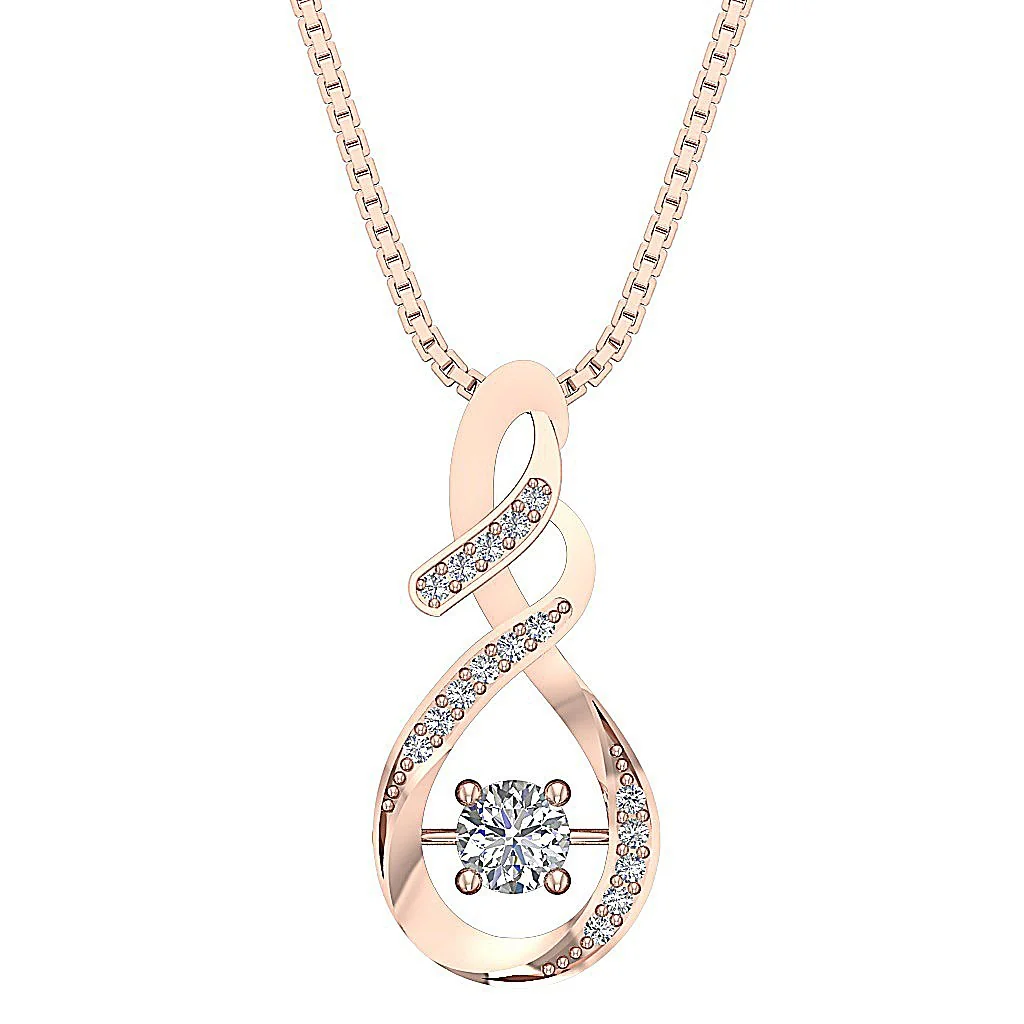 The Patrick Elegant Fashion Pendant Natural Diamond 14K Solid Gold Prong Set