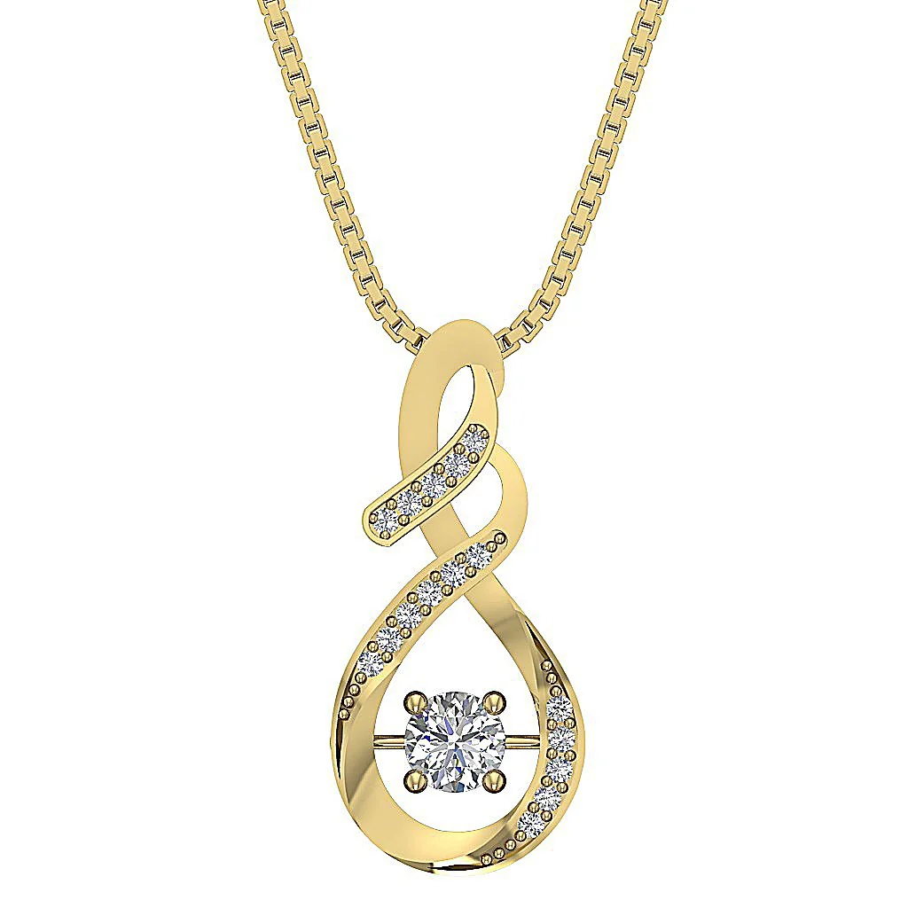 The Patrick Elegant Fashion Pendant Natural Diamond 14K Solid Gold Prong Set - Image 2