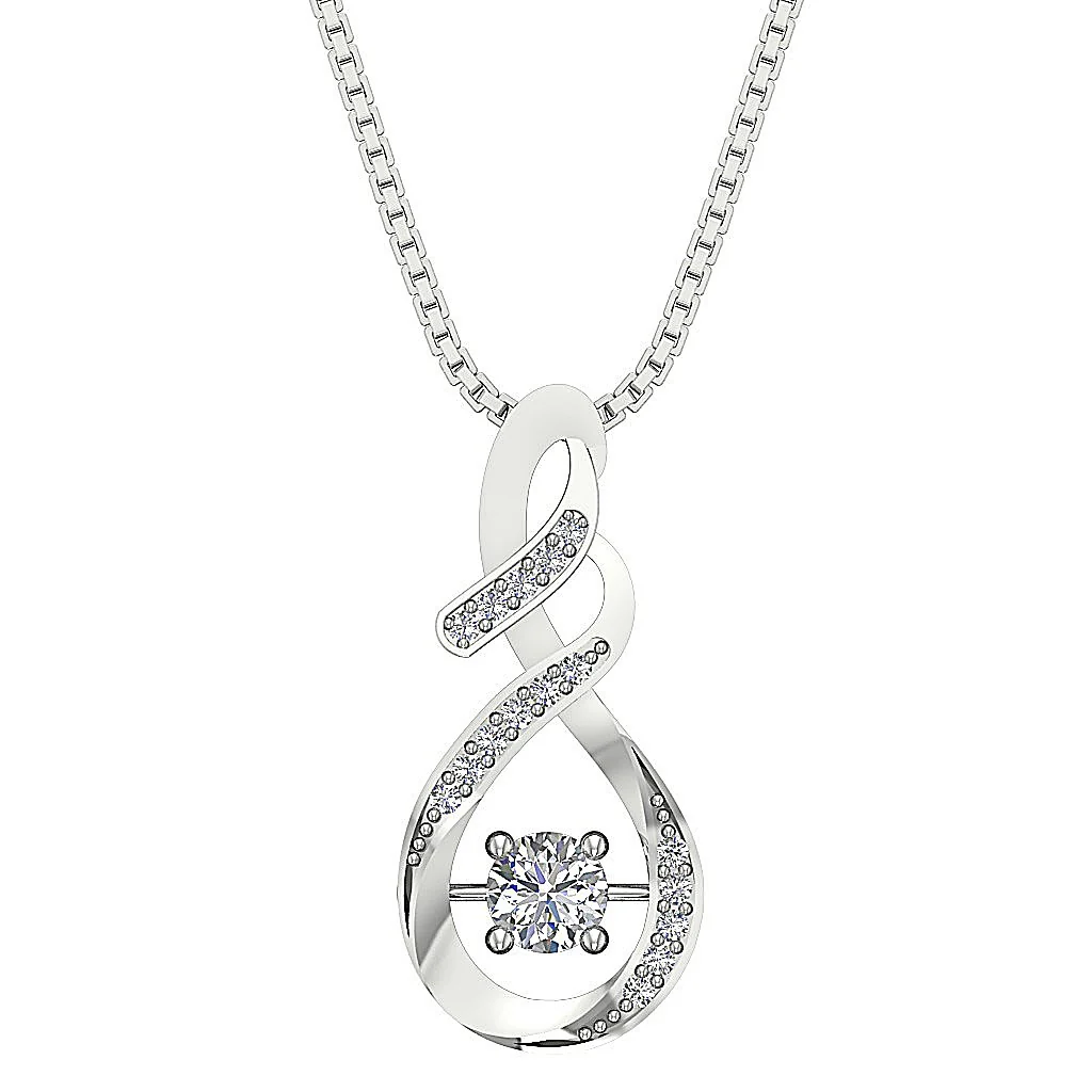 The Patrick Elegant Fashion Pendant Natural Diamond 14K Solid Gold Prong Set - Image 3