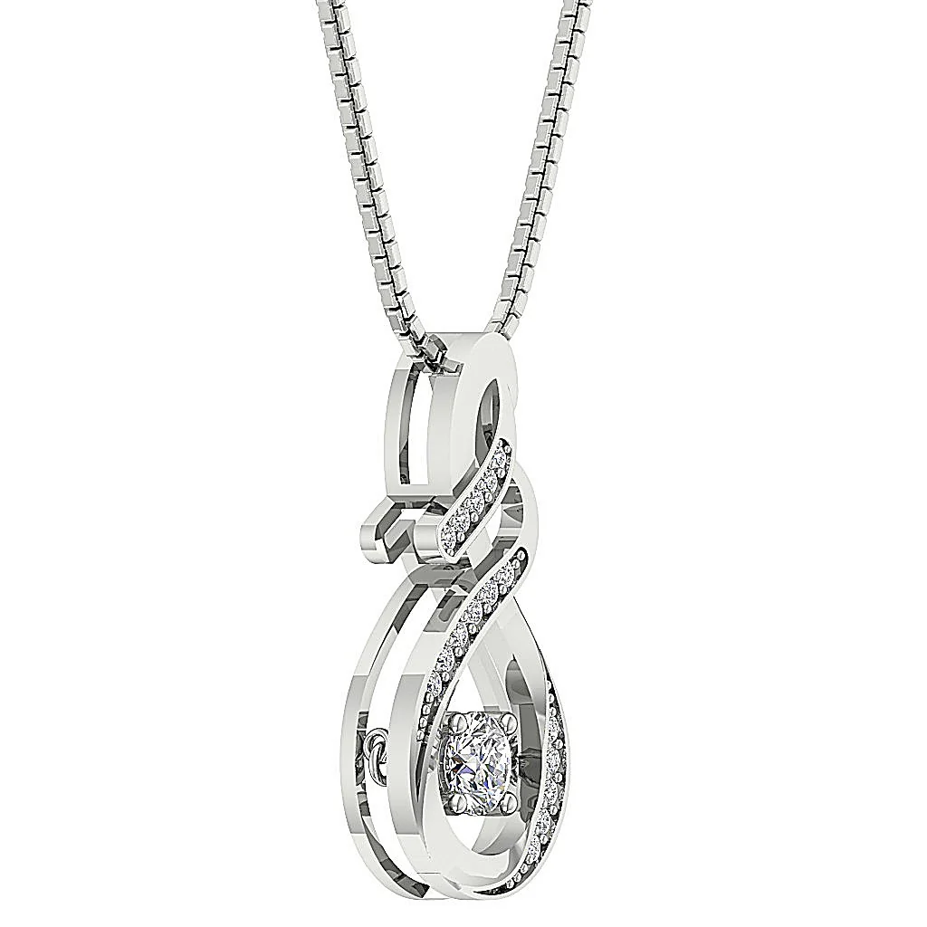 The Patrick Elegant Fashion Pendant Natural Diamond 14K Solid Gold Prong Set - Image 4