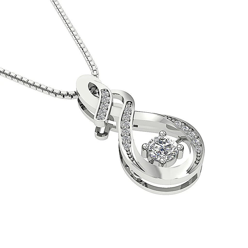 The Patrick Elegant Fashion Pendant Natural Diamond 14K Solid Gold Prong Set - Image 5