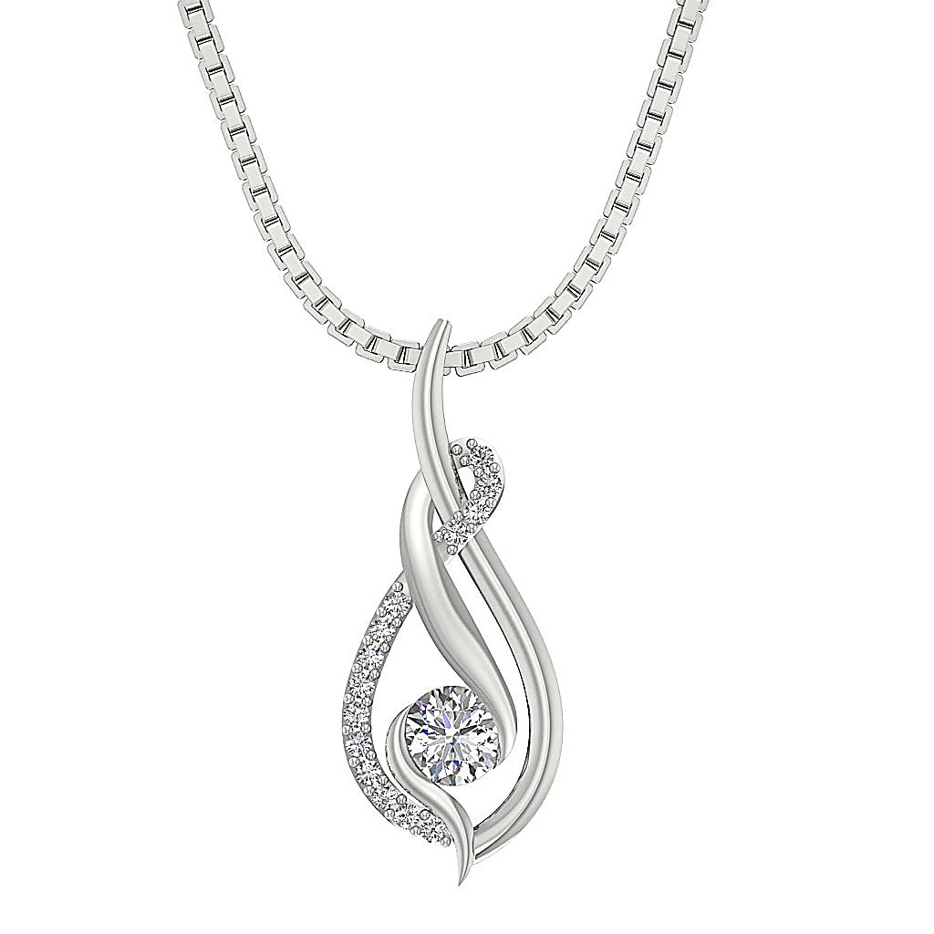 The Paul Natural Diamond 14K Rose Gold Unique Fashion Pendant 0.98 Inch - Image 3