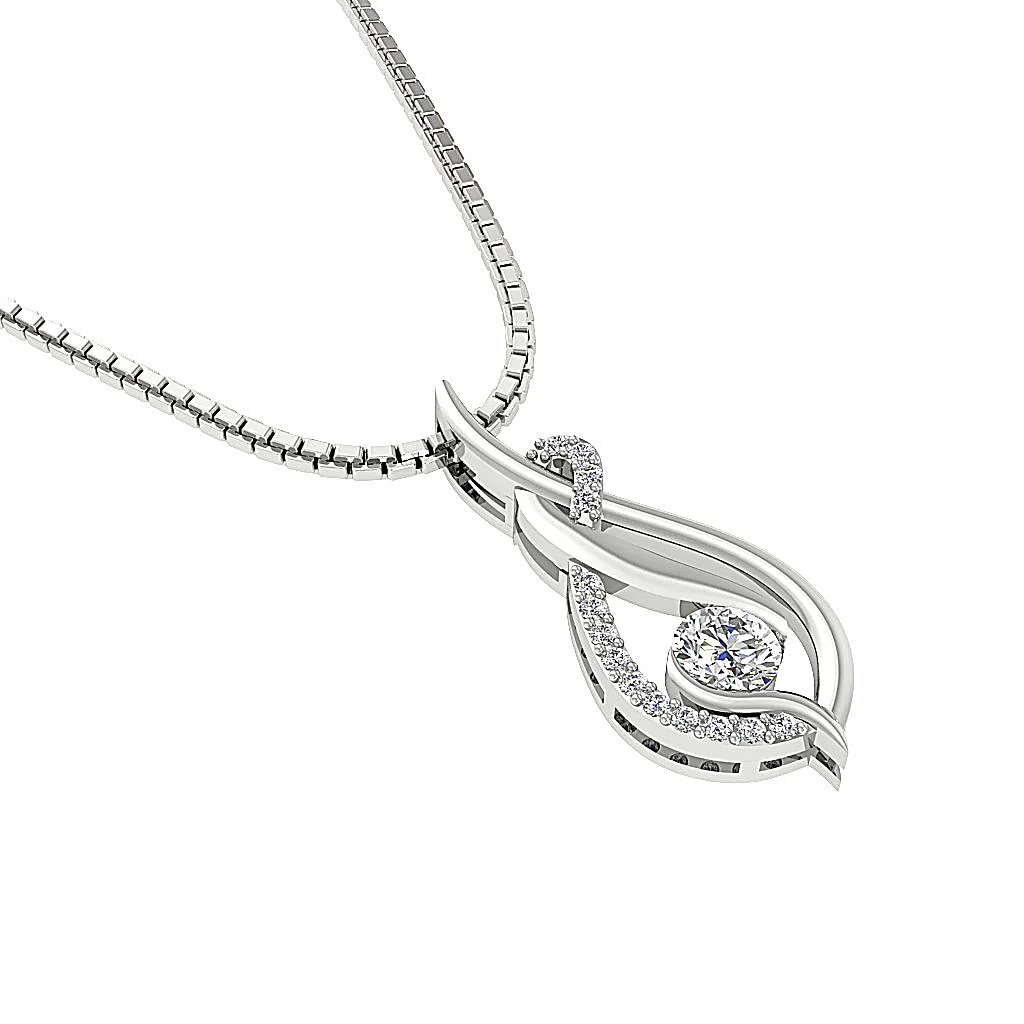 The Paul Natural Diamond 14K Rose Gold Unique Fashion Pendant 0.98 Inch - Image 4