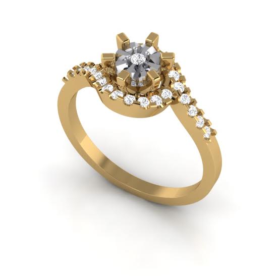 The Pearl Fancy Solitaire Anniversary Ring Genuine Diamond 14K Solid Gold - Image 3