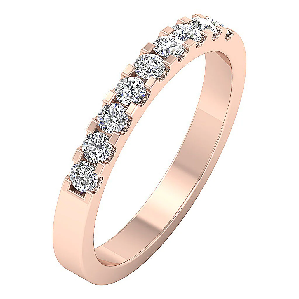 The Penelope Rose Gold Round Diamond Anniversary Wedding Ring Prong Set 2.80 mm