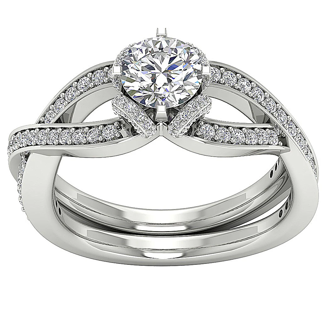 The Penny Sparkly Natural Round Diamond Engagement Ring Prong Set 14K Gold - Image 4
