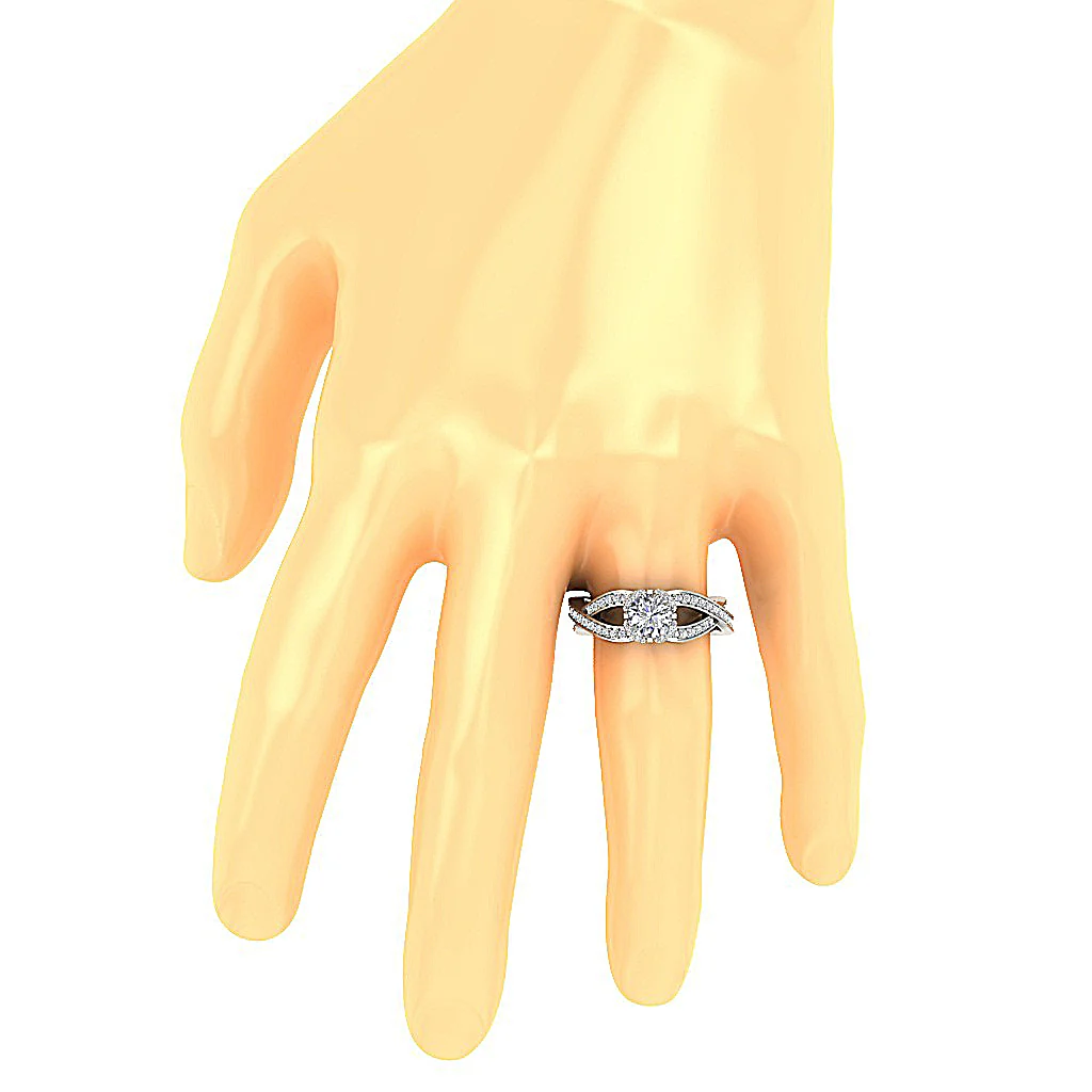 The Penny Sparkly Natural Round Diamond Engagement Ring Prong Set 14K Gold - Image 7