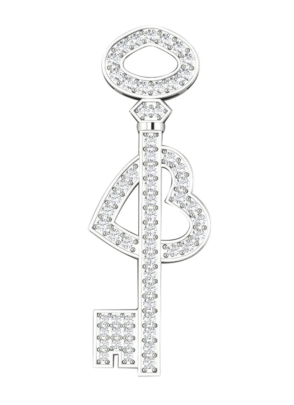 The Phoenix Beautiful Heart Key Fashion Pendant Rose Gold Natural Diamond - Image 6