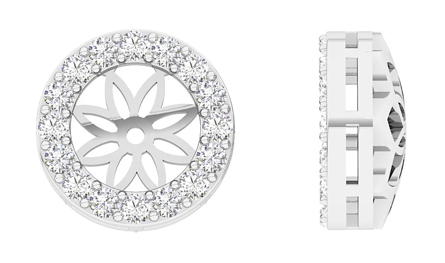 SI1 GH 0.60 Carat Jacket Earring Genuine Round Cut Diamond 14K Solid Rose Gold 9.85 mm - Image 4