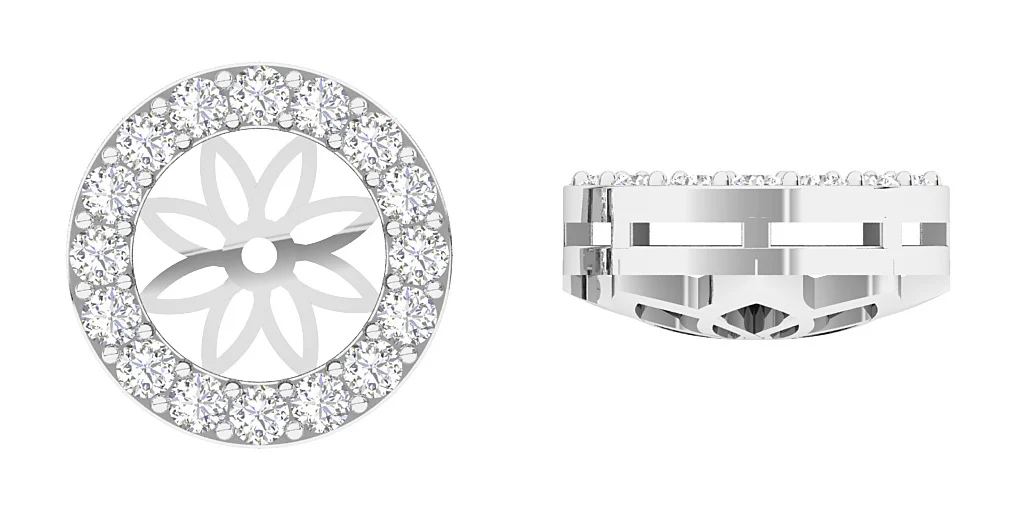 SI1 GH 0.60 Carat Jacket Earring Genuine Round Cut Diamond 14K Solid Rose Gold 9.85 mm - Image 6