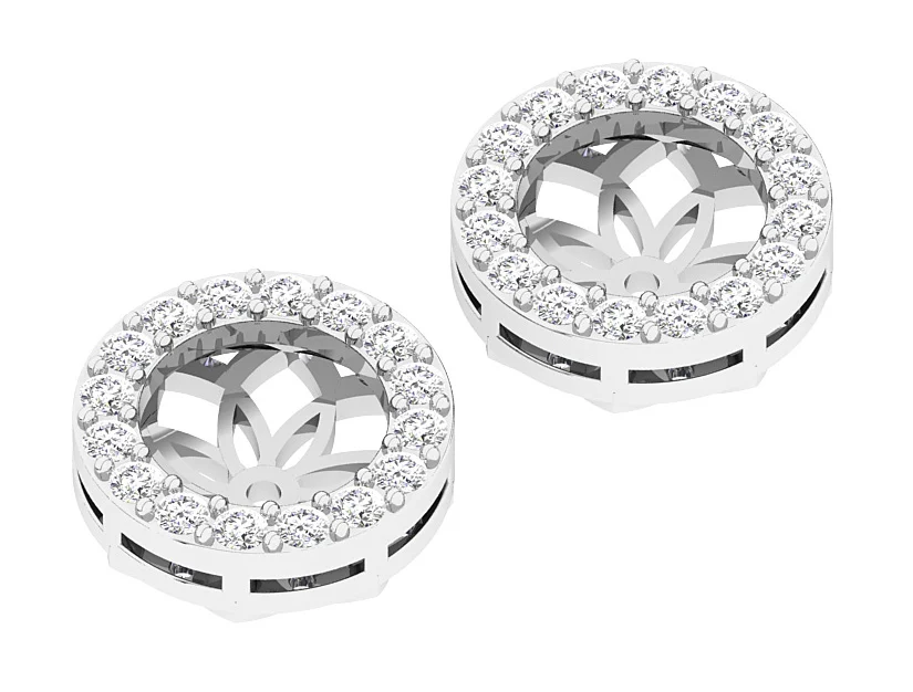SI1 GH 0.60 Carat Jacket Earring Genuine Round Cut Diamond 14K Solid Rose Gold 9.85 mm - Image 8