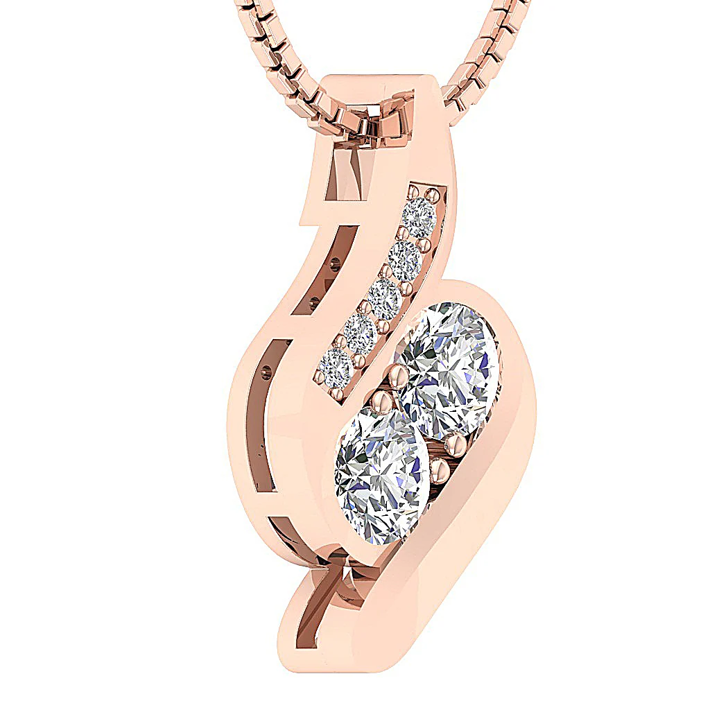 The Prince Natural Diamond Elegant Forever Us 2 Stone Fashion Pendant White Gold - Image 6