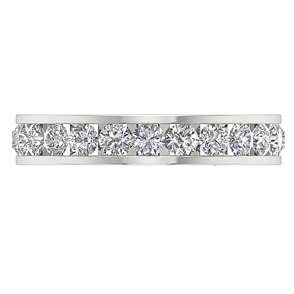 The Prince Beautiful Eternity Wedding Ring Channel Set Round Cut Diamond Gold - Image 6