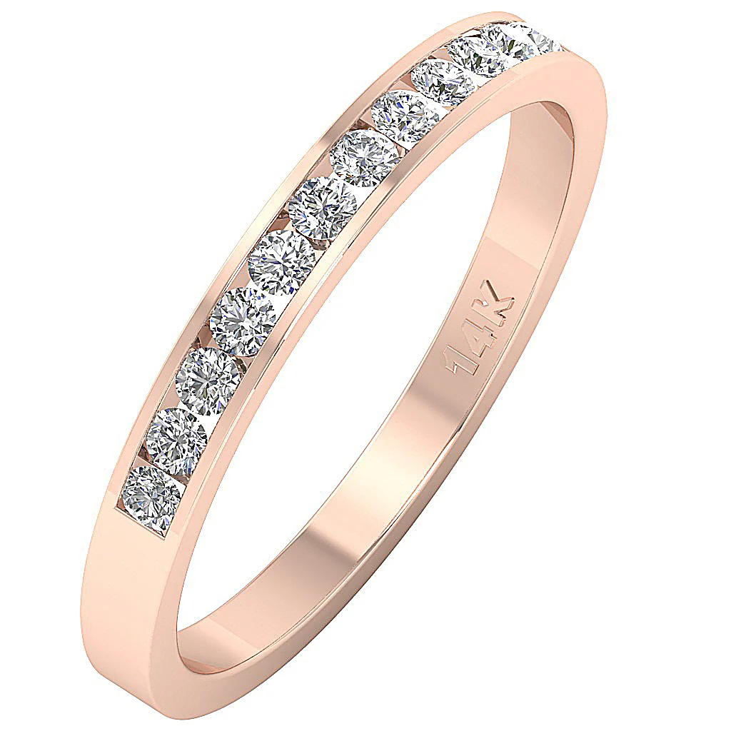 The Princess Stackable Engagement Ring Natural Diamond 14K White Yellow Rose Gold - Image 4