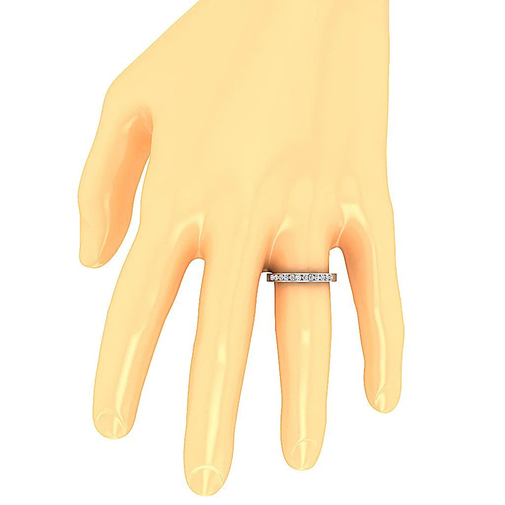The Princess Stackable Engagement Ring Natural Diamond 14K White Yellow Rose Gold - Image 7