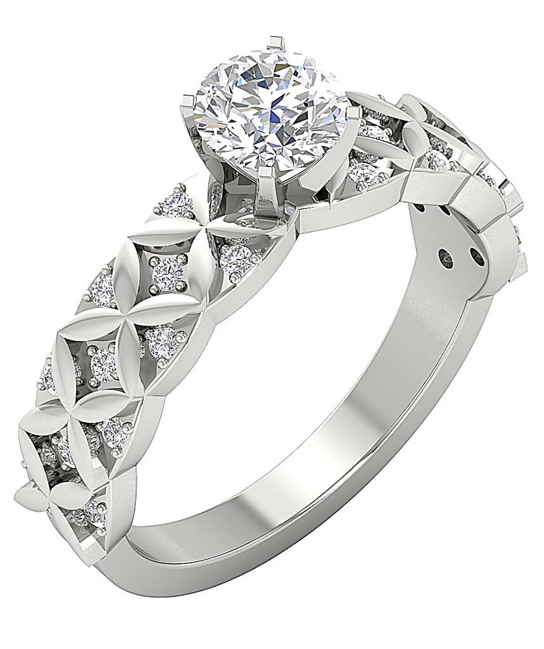 The Princeton Infinite Solitaire Engagement Ring 14k Solid Gold Genuine Diamond - Image 2