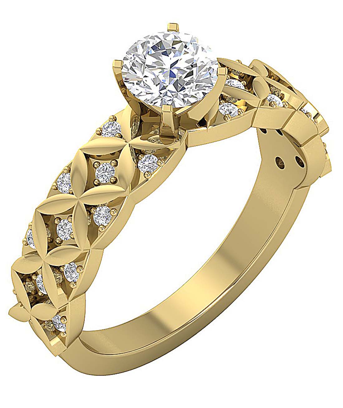 The Princeton Infinite Solitaire Engagement Ring 14k Solid Gold Genuine Diamond - Image 3